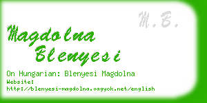 magdolna blenyesi business card